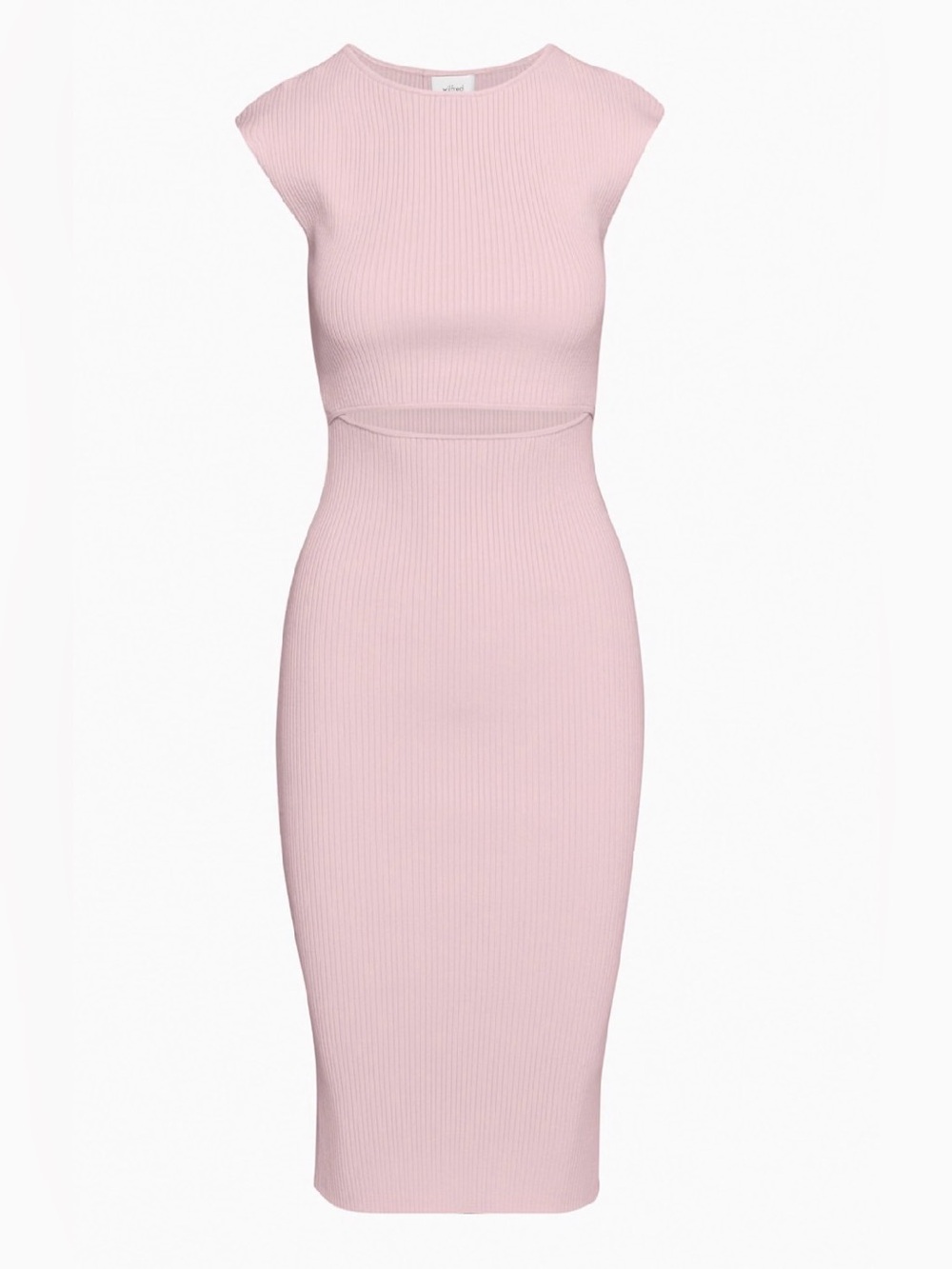 ARITZIA Wilfred Cut Out Knit Midi Dress Bodycon Cloud Lilac Pink Women’s medium